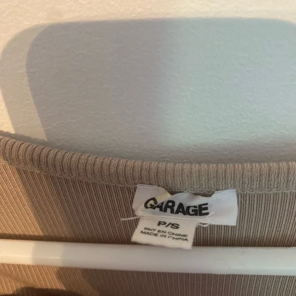 Garage Beige Ribbed Top - Picture 3 of 4